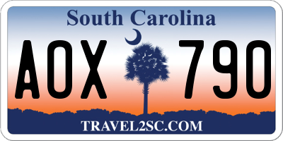 SC license plate AOX790