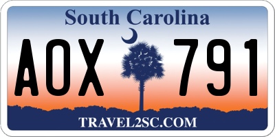 SC license plate AOX791