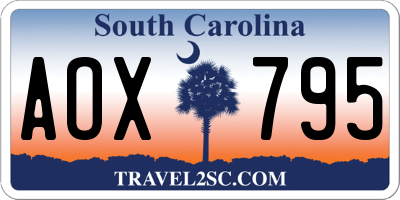 SC license plate AOX795