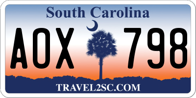 SC license plate AOX798