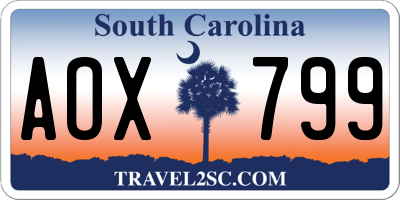 SC license plate AOX799
