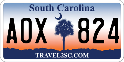 SC license plate AOX824