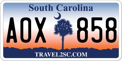 SC license plate AOX858