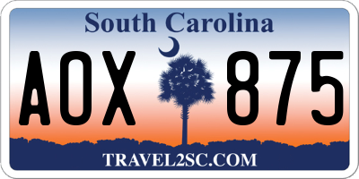 SC license plate AOX875