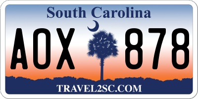 SC license plate AOX878