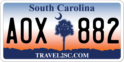 SC license plate AOX882