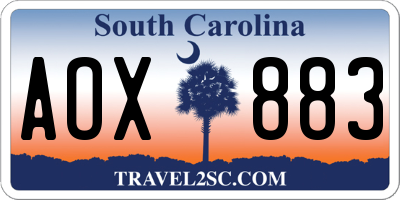 SC license plate AOX883