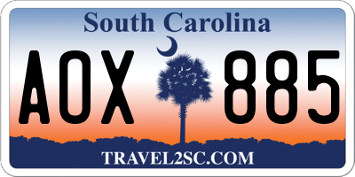 SC license plate AOX885