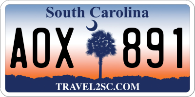 SC license plate AOX891