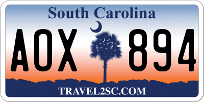 SC license plate AOX894