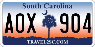 SC license plate AOX904