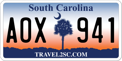 SC license plate AOX941