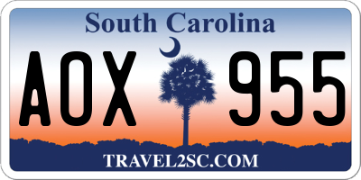 SC license plate AOX955