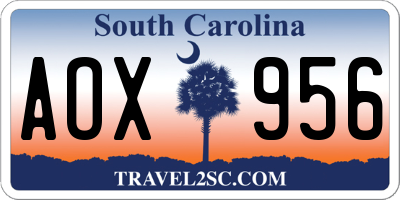 SC license plate AOX956