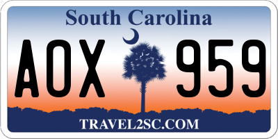 SC license plate AOX959