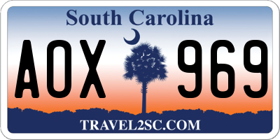 SC license plate AOX969