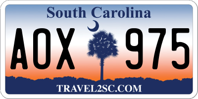 SC license plate AOX975