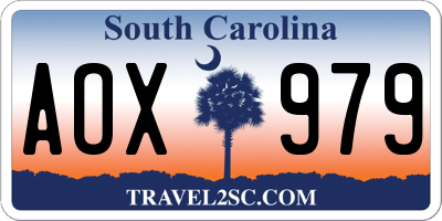 SC license plate AOX979