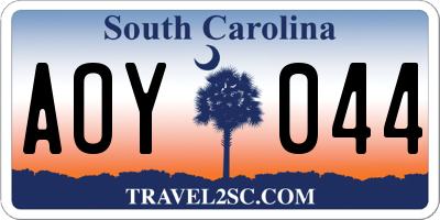 SC license plate AOY044
