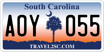 SC license plate AOY055