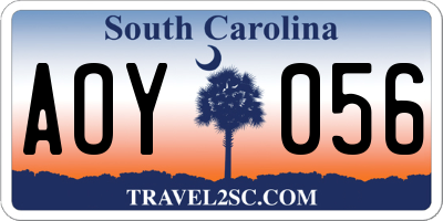 SC license plate AOY056