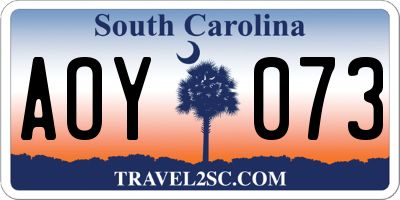 SC license plate AOY073