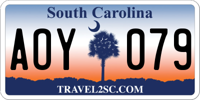 SC license plate AOY079