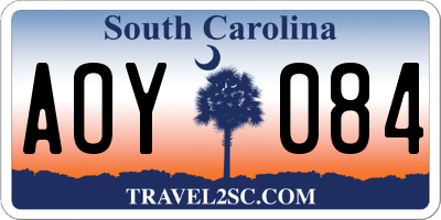 SC license plate AOY084