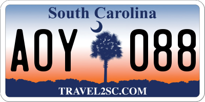 SC license plate AOY088