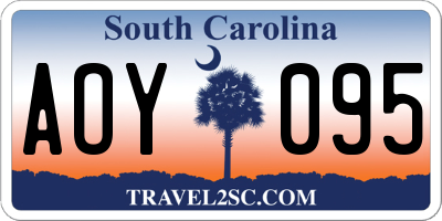 SC license plate AOY095
