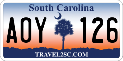 SC license plate AOY126