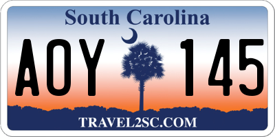 SC license plate AOY145