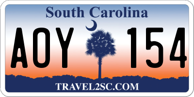 SC license plate AOY154