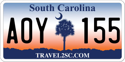 SC license plate AOY155
