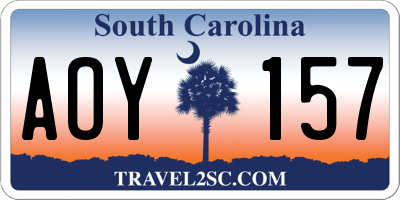 SC license plate AOY157