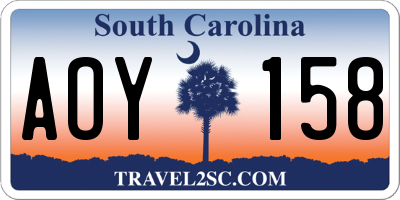 SC license plate AOY158