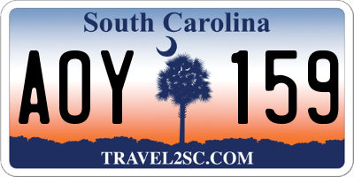 SC license plate AOY159