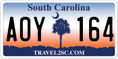 SC license plate AOY164