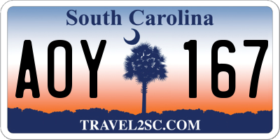 SC license plate AOY167