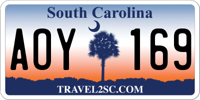 SC license plate AOY169