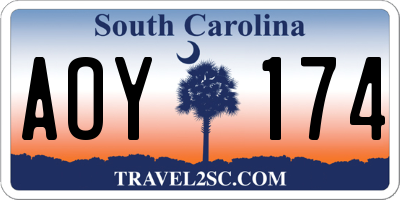 SC license plate AOY174