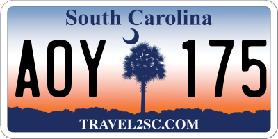 SC license plate AOY175