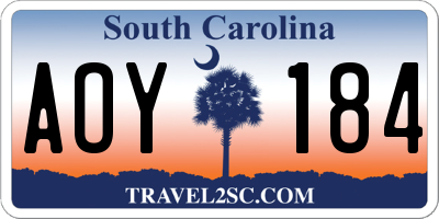 SC license plate AOY184