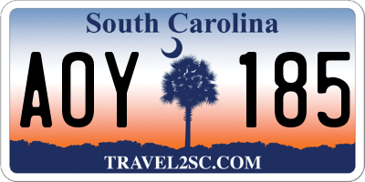 SC license plate AOY185