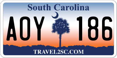 SC license plate AOY186