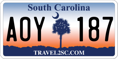 SC license plate AOY187