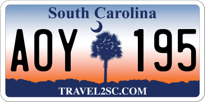 SC license plate AOY195