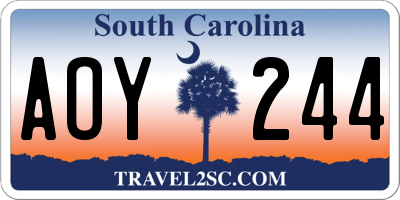 SC license plate AOY244