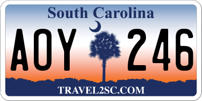 SC license plate AOY246