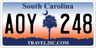 SC license plate AOY248